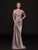 Marsoni by Colors - M216 Embellished Halter Satin Chiffon Sheath Dress In Brown