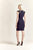 Park 108 - M220 Beaded Foliage-Ornate Cap Sleeve Sheath Dress In Blue