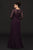 Marsoni by Colors - M223 Embroidered Quarter Length Sleeves Dress In Purple