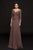 Marsoni by Colors - M226 Lace V-neck Chiffon A-line Gown In Brown