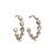18k Yellow Gold Medium Gemstone Hoop Earrings in Amethyst