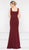Marsoni by Colors - M232 Jeweled Cape Long Faille Gown in Red