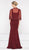 Marsoni by Colors - Jeweled Cape Long Faille Gown M232  in Red