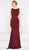 Marsoni by Colors - M232 Jeweled Cape Long Faille Gown in Red