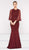 Marsoni by Colors - Jeweled Cape Long Faille Gown M232  in Red