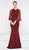 Marsoni by Colors - M232 Jeweled Cape Long Faille Gown in Red
