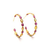 Pink Tourmaline Hoop Earring In 18K Yellow Gold