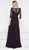 Marsoni by Colors - M237 V-Neck Beaded Lace Applique Chiffon Dress in Purple