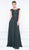 Marsoni by Colors - M238 Beaded Applique A Line Chiffon Dress in Gray