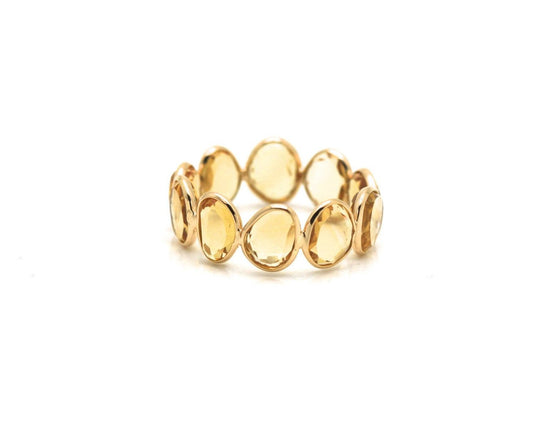 Citrine Slices Ring Bands In 18K Yellow Gold