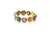 Multicolor Tourmaline Round Ring Bands In 18K Yellow Gold