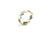 Aquamarine & Rainbow Moonstone Round Stackable Ring Band In 18K Yellow Gold