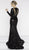 Marsoni by Colors - M240 Illusion Razor-Cut Sequined Sheath Gown in Black