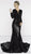 Marsoni by Colors - M240 Illusion Razor-Cut Sequined Sheath Gown in Black