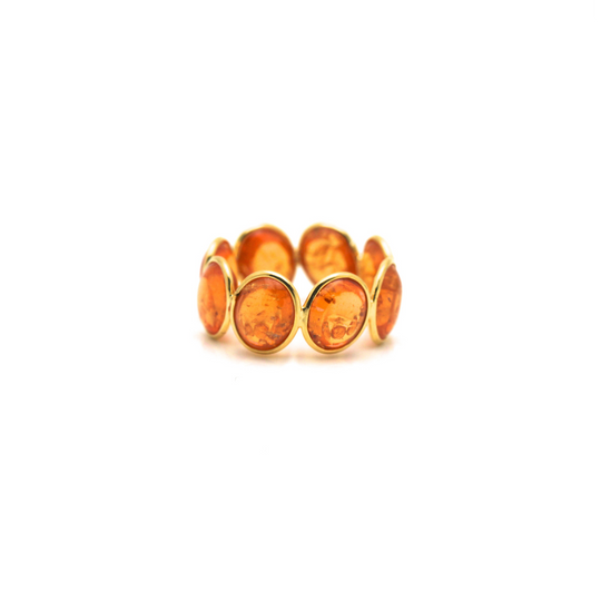Mandarine Garnet Stackable Ring Band in 18k Yellow Gold