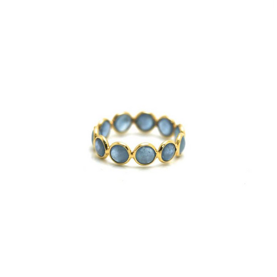 Aquamarine Gemstone Stackable Ring in 18K Yellow Gold