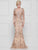 Marsoni By Colors - M245 Lace Deep Sweetheart Mermaid Gown In Pink and Gold