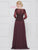 Marsoni By Colors - M254 Embroidered Lace Sheer Sleeves Chiffon Gown In Red