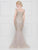 Marsoni By Colors - M262 Bead-Embroidered Trumpet Long Gown In Gray and Neutral