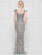 Marsoni By Colors - M264 Lace Square Neck Trumpet Dress In Gray