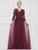 Marsoni By Colors - M267 Ornate Peplum Detailed Overskirt Gown In Red