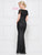 Marsoni By Colors - M270 Short Sleeve Soutache-Detailed Sheath Gown In Black