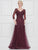 Marsoni By Colors - M276 Lace V-neck Trumpet Dress In Red