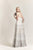 Park 108 - M300 Strapless Beaded Tulle Ombre A-line Dress in Silver and White