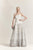 Park 108 - M300 Strapless Beaded Tulle Ombre A-line Dress in Silver and White