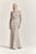 Park 108 - M301 Geometric Crystal Beaded Long Sleeve Sheath Dress in Silver