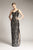 Park 108 - M314 Metallic Floral One Shoulder Strap Dress In Black and Gold