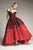 Park 108 - M315 Floral Embroidered Pleated Ballgown In Red and Black