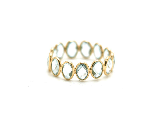 Sky Blue Topaz Stackable Ring Band in 18K Yellow Gold
