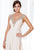 Terani Couture - M3803W Embellished V-Neck A-Line Dress in Neutral