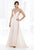 Terani Couture - M3803W Embellished V-Neck A-Line Dress in Neutral