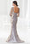 Terani Couture - M3849 Lace Sweetheart Mermaid Dress in Gray and Neutral