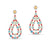 18k Yellow Gold Earrings with Aquamarine, Pink Tourmaline and Diamonds