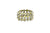 Rose cut organic diamond triple row ring band in 18k white gold