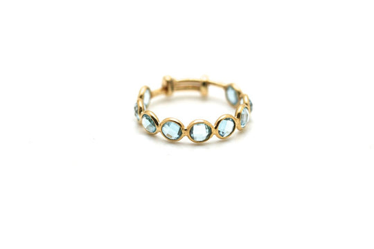Gemstone Stackable Ring Band in 18K Yellow Gold