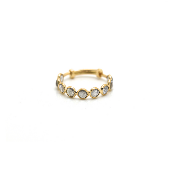 Gemstone Stackable Ring Band in 18k Yellow Gold