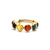 Tresor Collection - Gemstone Stackable Round Cabochon Adjustable Ring in 18k Yellow Gold Multi-Color Tourmaline