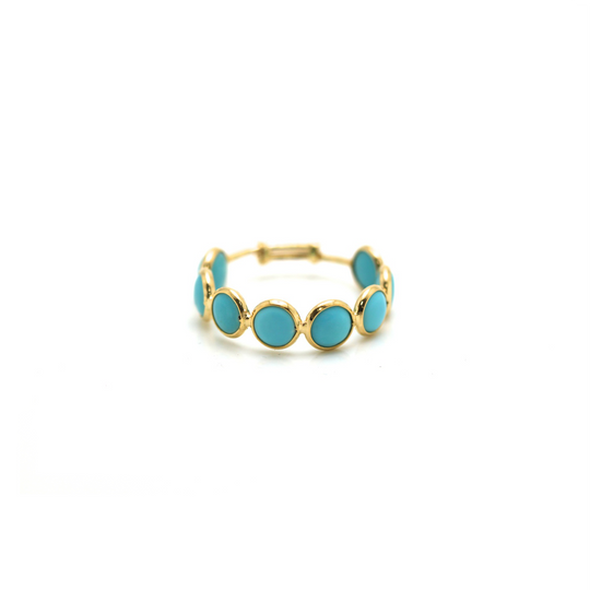 Gemstone Stackable Ring Band in 18k Yellow Gold