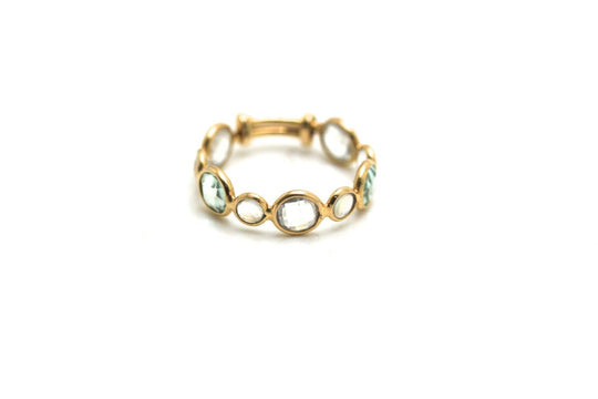 Gemstone Stackable Ring Band in 18K Yellow Gold