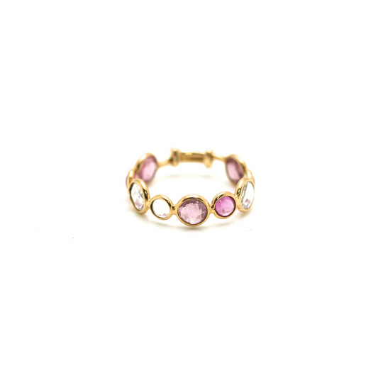 Gemstone Stackable Ring Band in 18K Yellow Gold