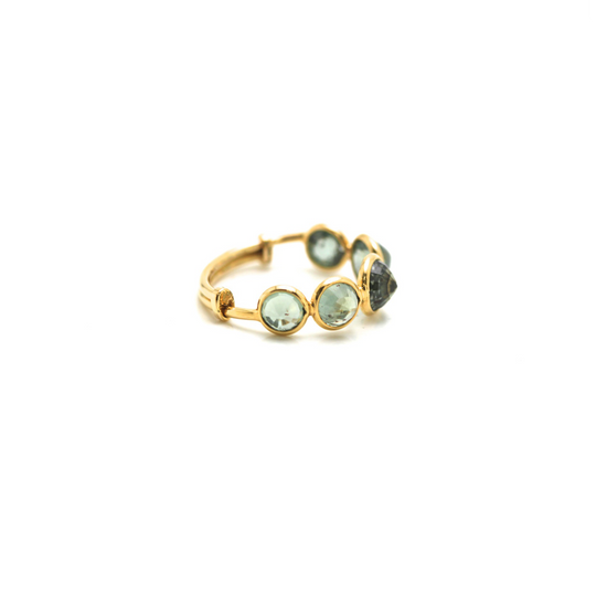 Gemstone Stackable Ring Band in 18K Yellow Gold