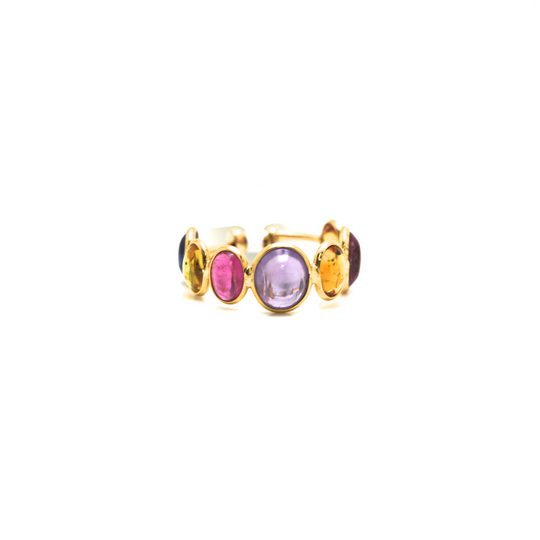 Gemstone Stackable Ring Bands in 18K Yellow Gold