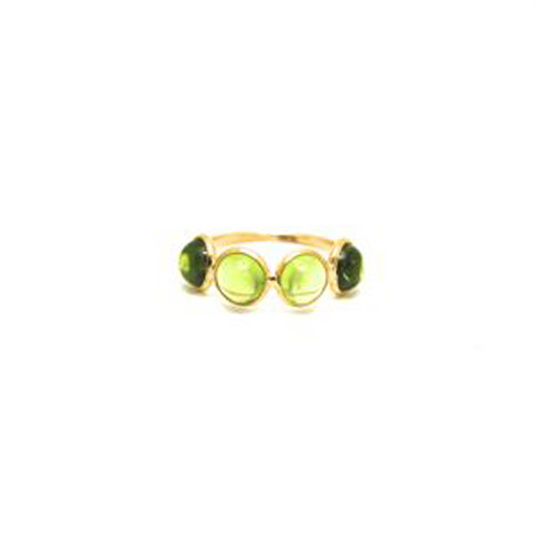 Gemstone Stackable Ring Band in 18K Yellow Gold