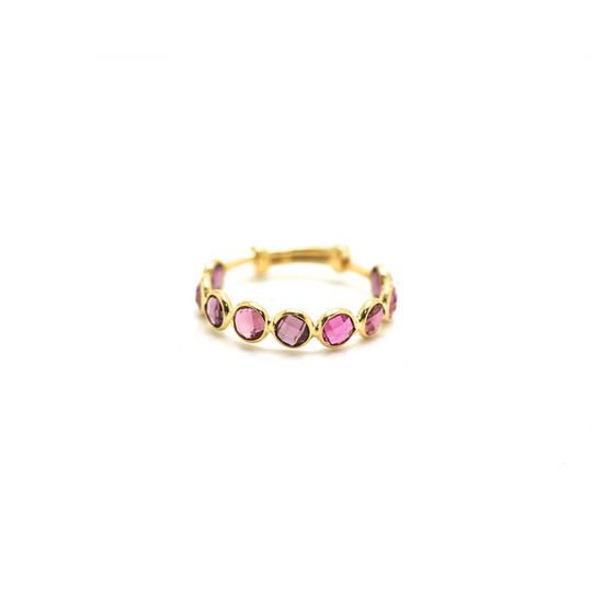 Gemstone Stackable Ring Band in 18k Yellow Gold