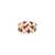 Rainbow Moonstone & Pink Tourmaline  Double Row Ring Band in 18K Yellow Gold
