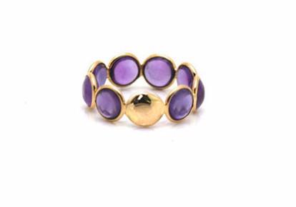 Amethyst Stackable Ring Band in 18K Yellow Gold